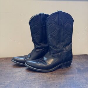 Vintage Mens Size 10 D Vintage Black‎ Cowboy Boots Acme Western Made In USA